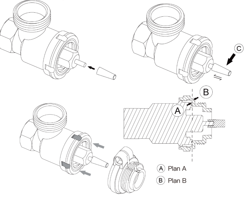 Installation de la tête thermostatiques ZigBee Moes ZTRV-ZX-TV01-MS